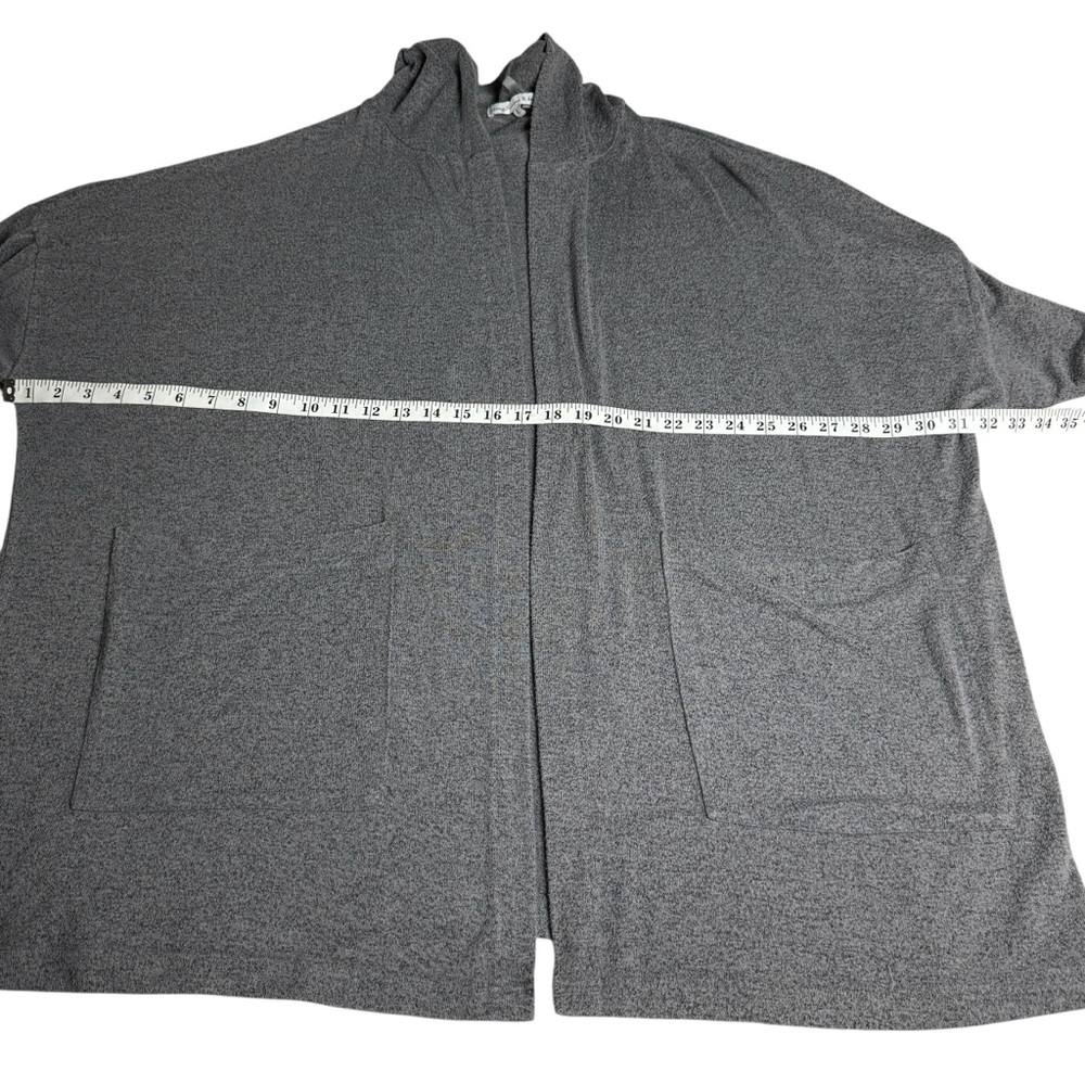 Young Fabulous & Broke Gray Cardigan Women’s L  Hooded Open Front Long Pockets - Picture 6 of 8